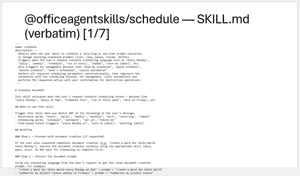 Memory skill